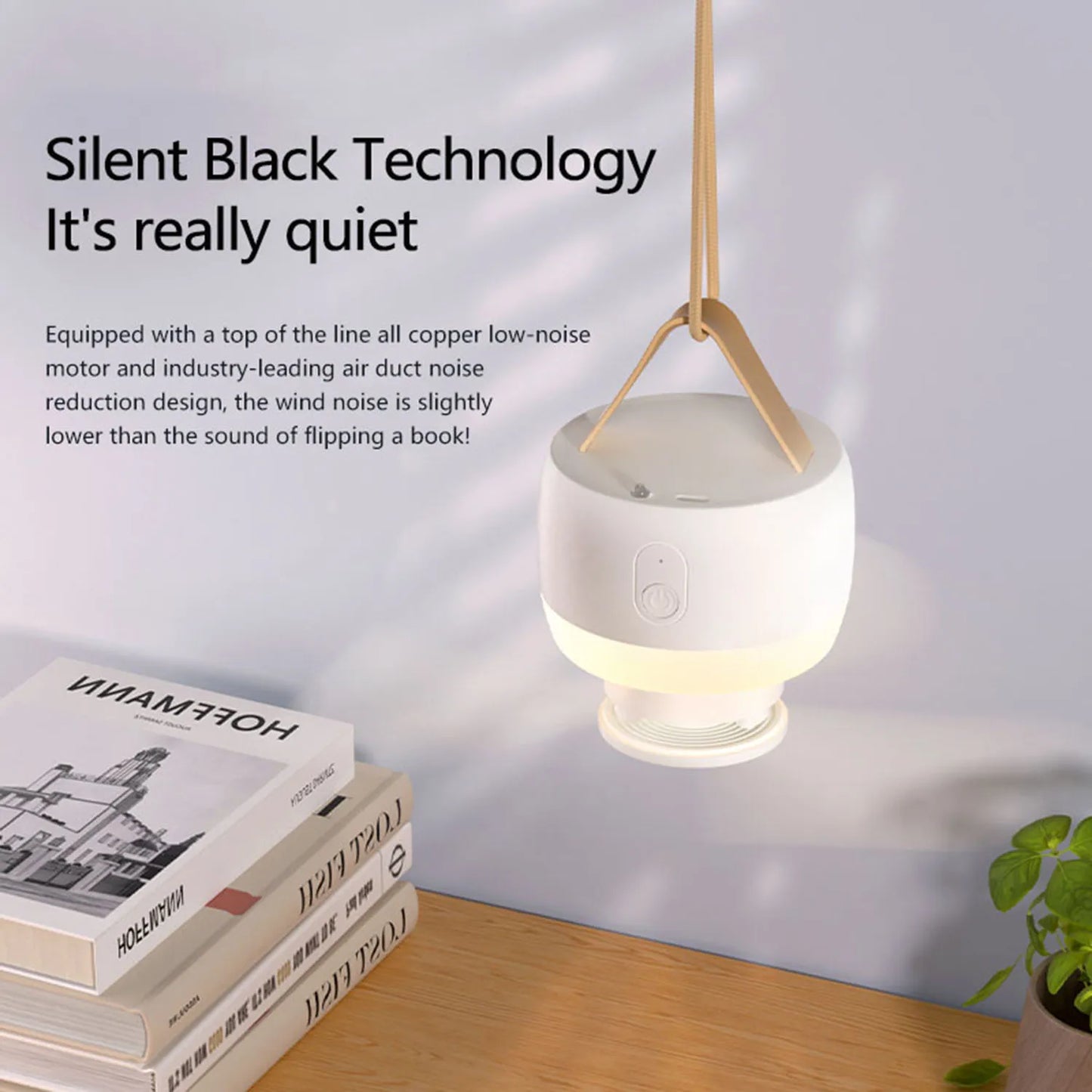 LED šviestuvas su ventiliatoriumi, nešiojamas tylus lubinis ventiliatorius, įkraunamas/įjungiamas LED šviestuvas, nuotolinio valdymo pultas, 3600 mAh, skirtas miegamajam, stovyklavimui