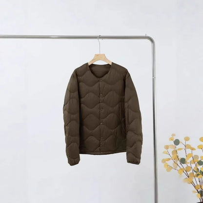 2025 Autumn and Winter Men's New Round Neck/v Collar Down Liner Jacket All-match Fashion Warm Men's Down Jacket Long Sleeve Coat