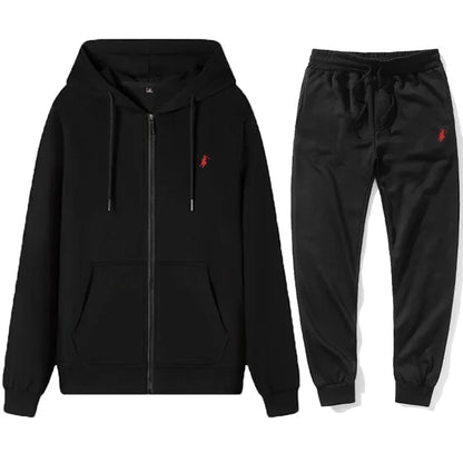 Autumn and Winter 2025 new Men's sportswear set, a fashionable outdoor zipper warm men's casual sweatshirt + pants 2-piece set