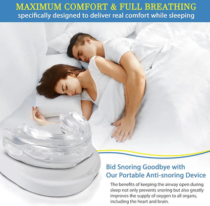 Anti-Snoring Mouth Guard, Adjustable Mouthpiece - Night Time Teeth Mouthguard & Sleeping Bite Guard for Bruxism and Stop Snoring