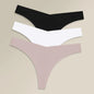3PCS Women Ice Silk Seamless Thongs Underpants Sexy V-Waist Ultra-thin Panties Girls Low Rise Invisible G-string Lingerie XS-XL