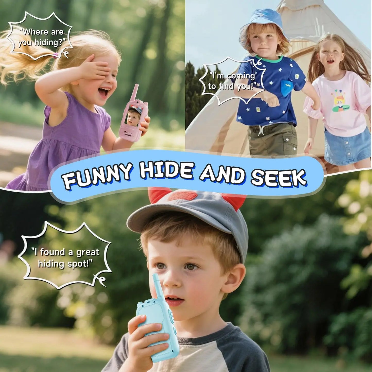 Video Walkie Talkies for Kids 2 Pack Rechargeable Toddler Toys  for Indoor Camping Travel  Birthday Gfits for Kids Ages 3-12