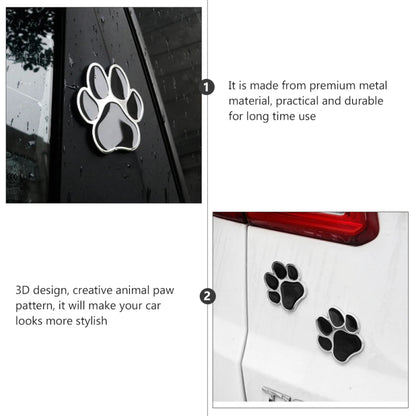 Car Stickers Footprint Metal Dog Paw Truck Decals for Zinc Alloy Auto Decoration