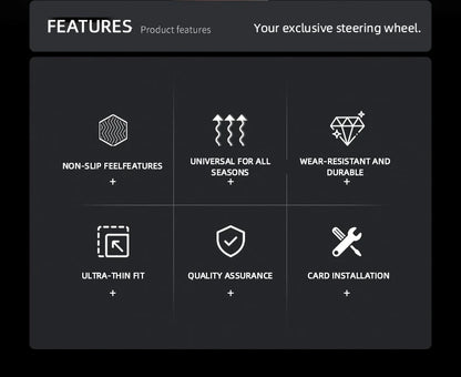 Universal Non-Slip Carbon Fiber Car Steering Cover Steering Wheel Booster Cover for Car Anti-skid Accessories