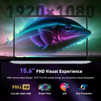 LENO NEW 15.6" Laptop Windows 11 Intel Core i7 8650U 32GB 2TB 1920*1080 HD Gaming Computer PC Gamer office Ultra Slim Notebook