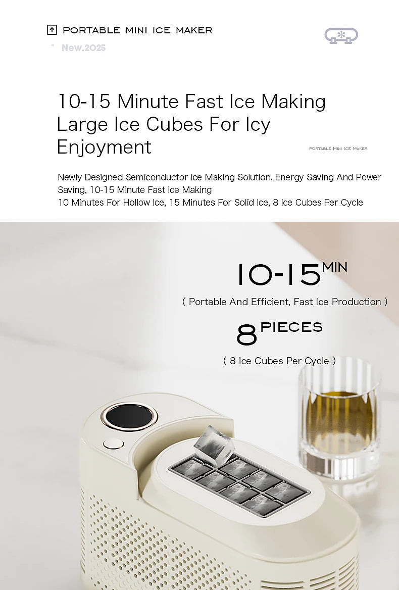 Electric Small Ice Maker Home Dormitory Office Camping Ice Automatic Ice Making Box Ice Machine Home Car Dual Use 12/110/220V
