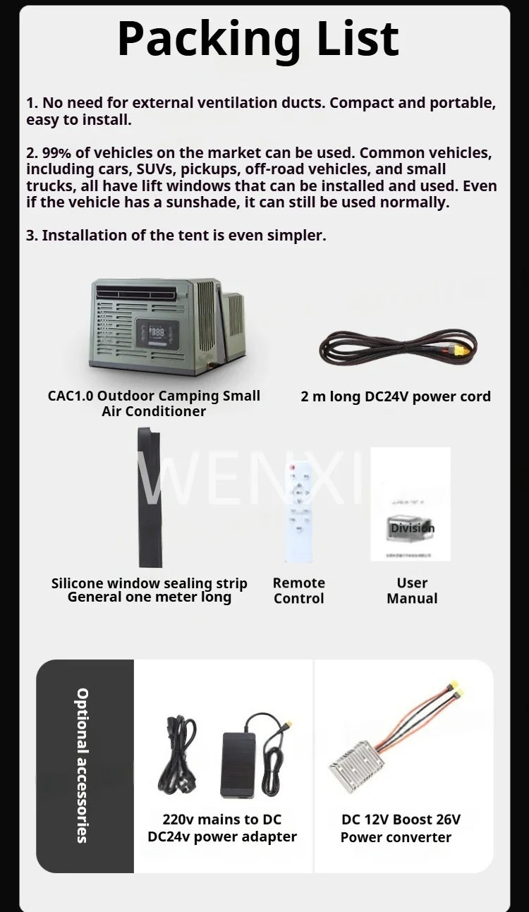 Portable Parking Air Conditioner Small Portable Car Energy Saving Air Conditioner Ductless: Hassle -Free for Car Window Mounting