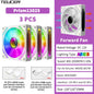 TEUCER Prism12025 PC Case Fan 120mm 5V 3Pin ARGB Cyclic Mirror Light Effect PWM 800 to 2000RPM Cooling Fan 3 Piece Set