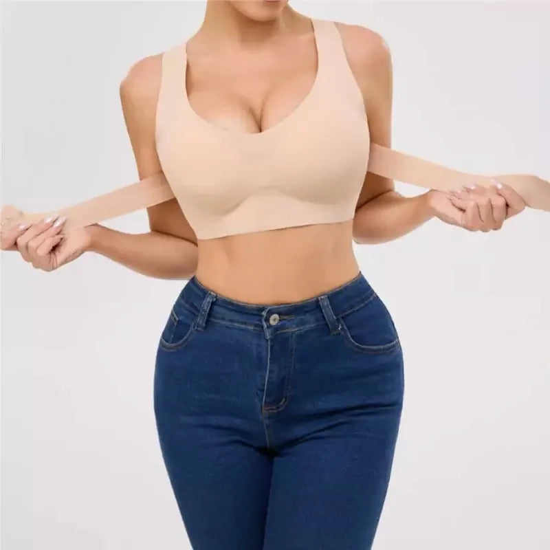 Women's Front-button Seamless Anti-Sagging Sports Bra Lifting Shaping Back-Shaping Underwear for Small Breasts