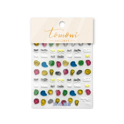 Line Flower Powder Blusher Love Heart High Quality Jelly Series Adhesive Nail Sticker Nail Art Decoration Decals Design T-2830