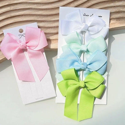 1pcs 3.6'' Solid Color Bowknot Hair Clips For Baby Girls Classic Bows Hairpins Cute Barrettes Headwear Kids Hair Accessories