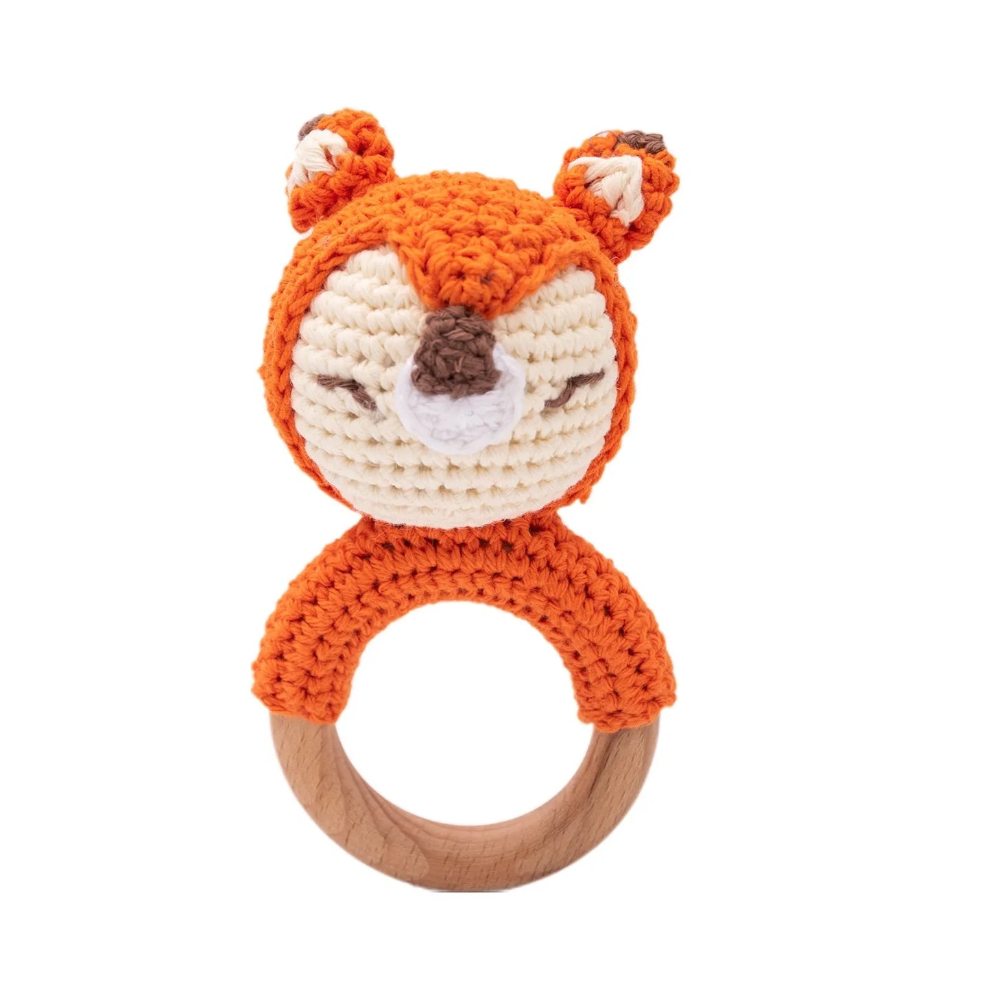 Baby Rattles Crochet Bunny Rattle Toy Wood Ring Baby Teether Rodent Baby Gym Mobile Rattles Newborn Educational Toys Gifts 1pc