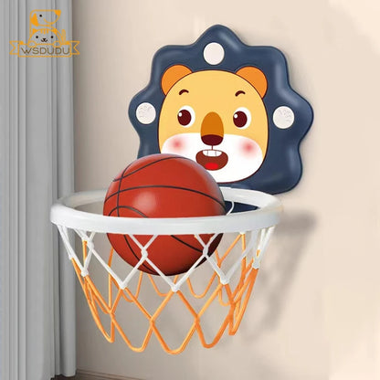 Kids Basketball Hoop with Inflatable Ball Wall Mount Indoor Outdoor Sport Toy Suction Cup Stand Portable Game Fun Play Boys Gift