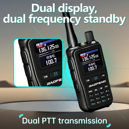 1/2PCS Baofeng UV-5R Mini Walkie Talkie Dual Band Dual PTT Bluetooth Programming Frequency Type-C Charger AM/FM Camping Portable