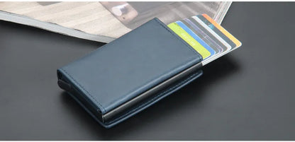 Pop Up Credit Card Holder Wallets Men Slim Rfid Blocking CardHolder Wallet for Men Card Money Bag Purse PU Leather Short Wallets
