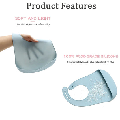 1PC Portable Baby Silicone Bib Ultra-thin Silicone Drool Bag Waterproof And Easy To Clean A Bib For Feeding Children And Infants