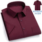 New Anti-Wrinkle Men Shirts Short Sleeves Dress Shirts For Men Slim Fit Camisa Social Business Blouse Pocket White Shirt S-7XL