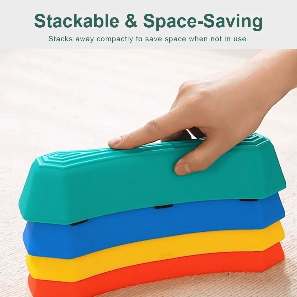 12 Pcs Balance Stepping Stones for Kids Sensory Integration Training Obstacle Course Indoor Outdoor Play Safe Stackable Tactile Beam for Toddlers Children