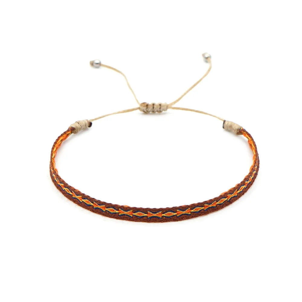 KKBEAD Wholesale Handwoven Bracelet Colombia Cloth Braided Wristband Bracelets for Women Men Gift Hippie Boho Friendship Jewelry