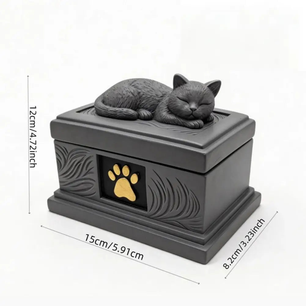 Sleeping Cat Pet Urn Cats Dogs Memorial Cremation Keepsake Urn Pet Ash Holder Container Box Pet Loss Sympathy Gift
