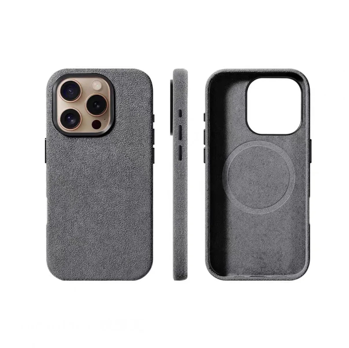 Real for Alcantara with Magsafe Case for iPhone 16 17 Pro Max 15 14 Luxury Magnetic Supercar Interior Leather Magnet Phone Cape