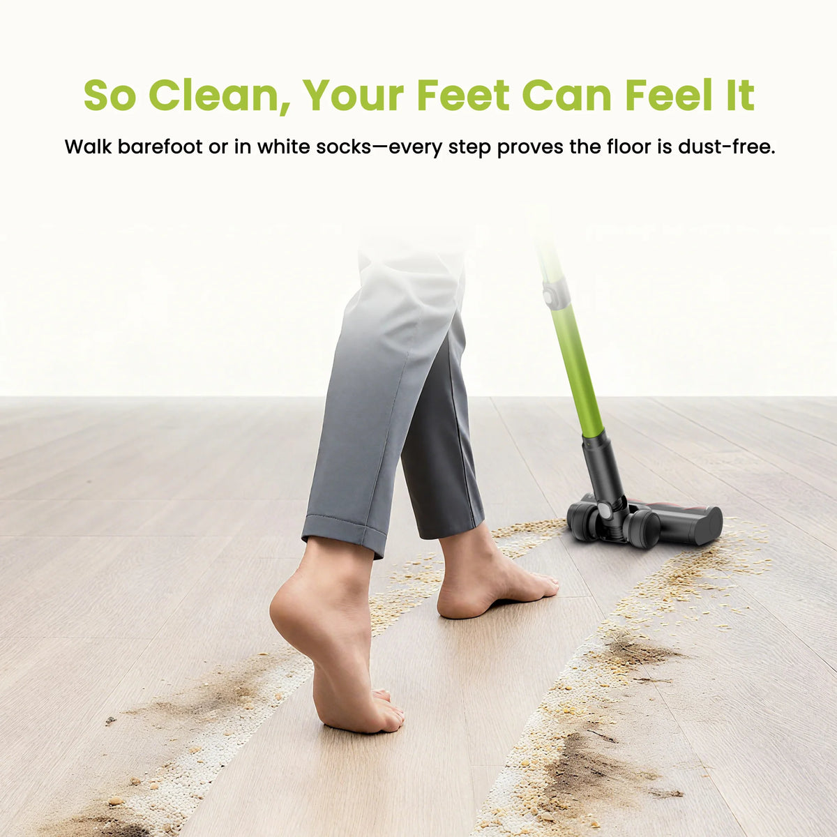 SmartAI V6 80Mins Cordless Vacuum Cleaner 65KPA 650W Powerful Suction Vacuum, 24000mAh Big Battery Vacuum Cleaner