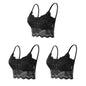 3PCS Women's Lace Bras Top Comfortable Bralette Solid Color Sexy Underwear Vest Female Hollow Out Wireless Lingerie Seamless Bra