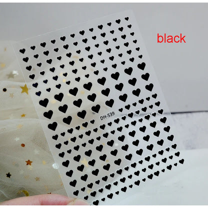 3d Nail Art Stickers Red Black White Love Hearts Stars Clouds French Full Tips Adhesive Nail Decals Slider For Manicure