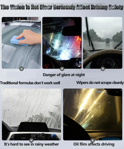 Motorcycle Glass Oil Film Remover Glass Polishing Compound Windshield Cleaner Car Glass Polishing Clear Window Auto Detailing