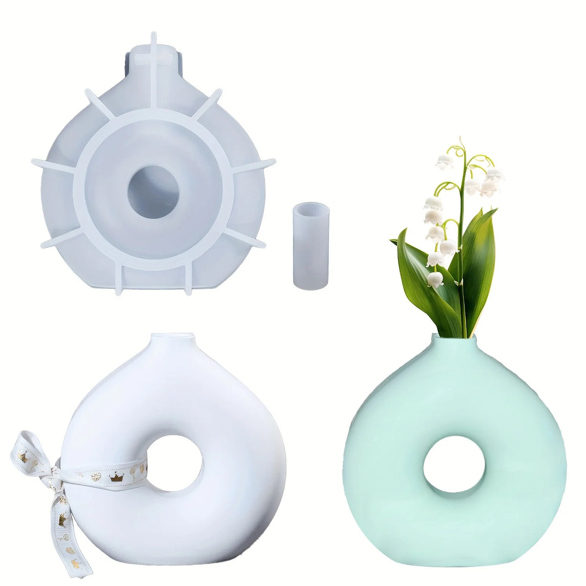 1 DIY Round Vase Silicone Mould Epoxy Resin Mould Handmade Plaster Art Vase Mould Home Decoration Making Supplies