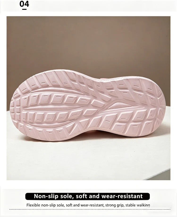 Summer Casual Shoes For Girls Mesh Breathable Children's Sneakers Cute Pink Anti-slippery Student Walking Footwear