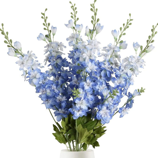Artificial New Flowers Delphinium Flower Branch Fake Leaf Wedding Decoration Outdoor DIY For Home Decorative Vase Accessories