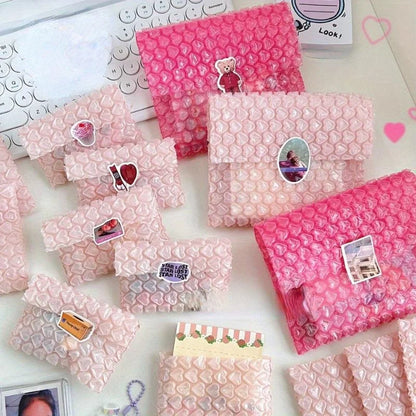 20PCS Pink Love Bubble Bag Bubble Film Bubble Envelope Small Card Cover Gift Packaging Bag Shockproof and Waterproof