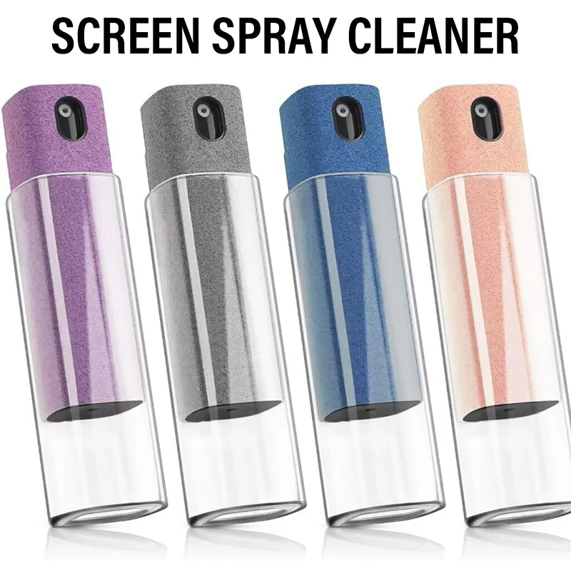 2-IN-1 Screen Dust Removal Microfiber Cloth Wipe Spray Bottle Set Laptop Tablet Mobile Phone Cleaning Tools Portable Cleaner