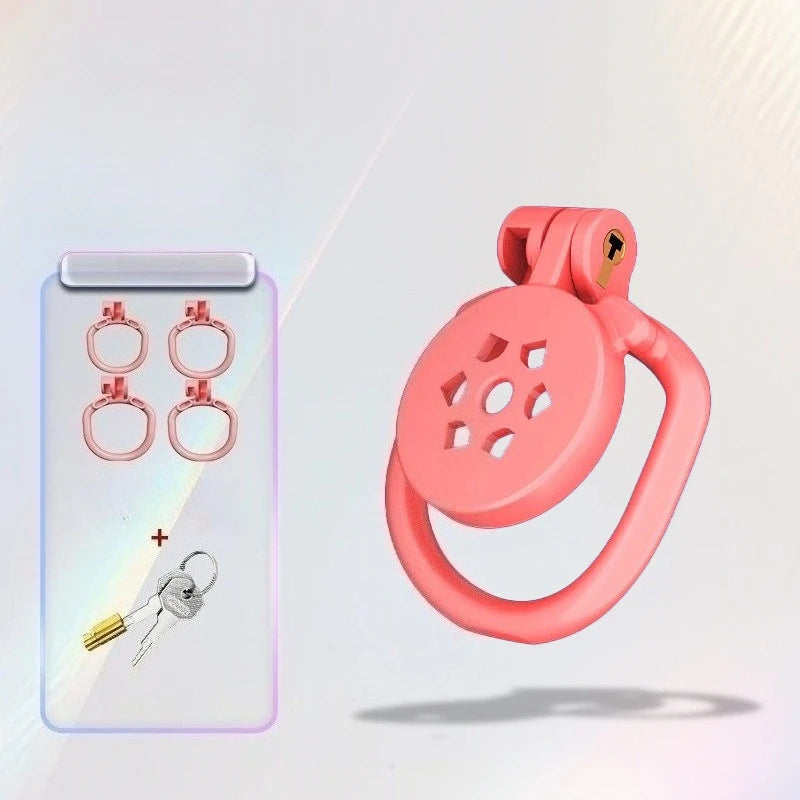 New Sissy Simulation Vagina Chastity Cock Cage Sex Toy with 4 Size Cock Ring Bdsm Penis Urethral Lock Adult Toy for Men