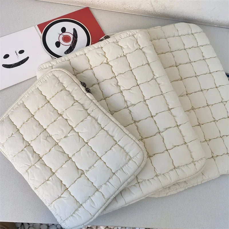 Puffy Laptop Bag Sleeve 11/13/14/15/15.6 Inch Quilted Case Laptop Cover For MacBook Air Pro/iPad/Lenovo/Hp Puffer Notebook pouch