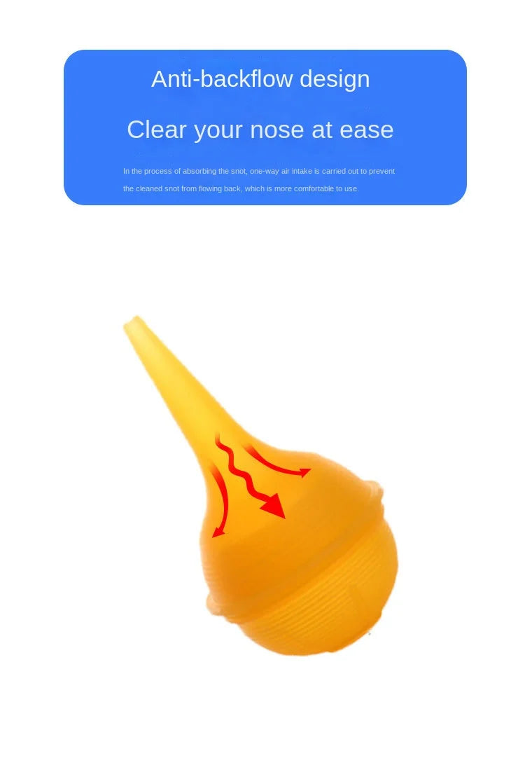 Reusable Clear Silicone Baby Ear Syringe & Nasal Aspirator Newborn Manual Sucks Snot and Mucus Nasal Bulb Ear Syringe Cleanable
