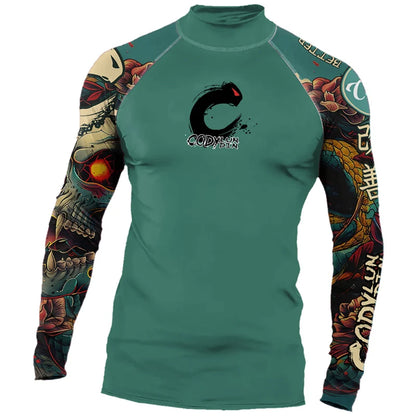 Mock Neck Hot MMA No Gi Rashguard Jiu Jitsu T-shirt+Pants Boxing Jerseys Set BJJ Muay Thai Shorts Compression Legging Sportsuit