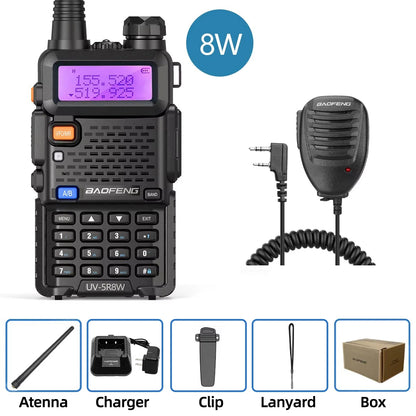 Baofeng Walkie Talkie UV 5R 5W 8W Dual Band Ham Two Way Radio Vhf Uhf FM Radio Handheld Transceiver Hunting 16KM