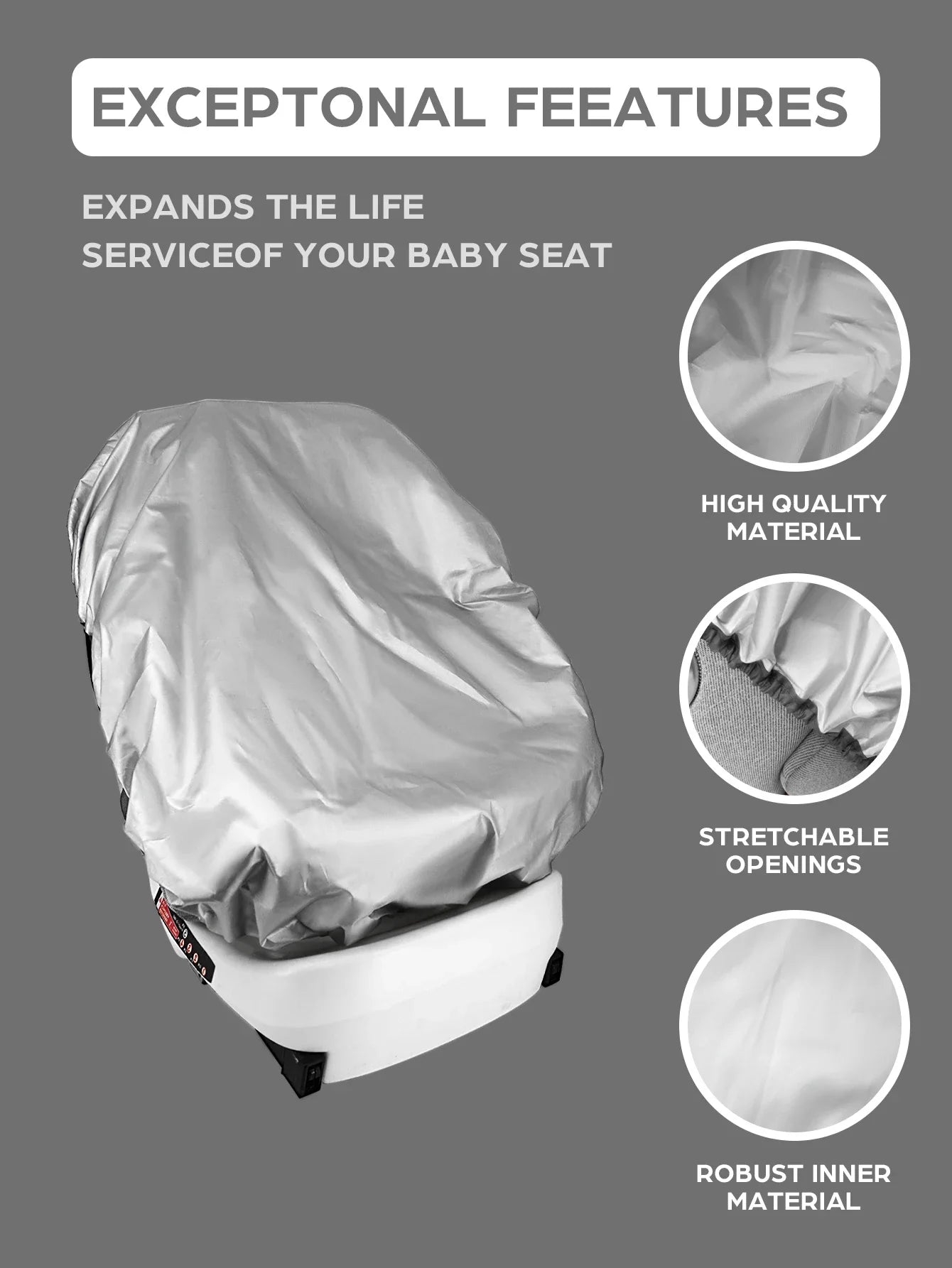 1PC  Baby Car Seat Sun Shade Cover Blocks Out Heat & Sun UV Covers Universal Baby Travel Accessories Cool Shade