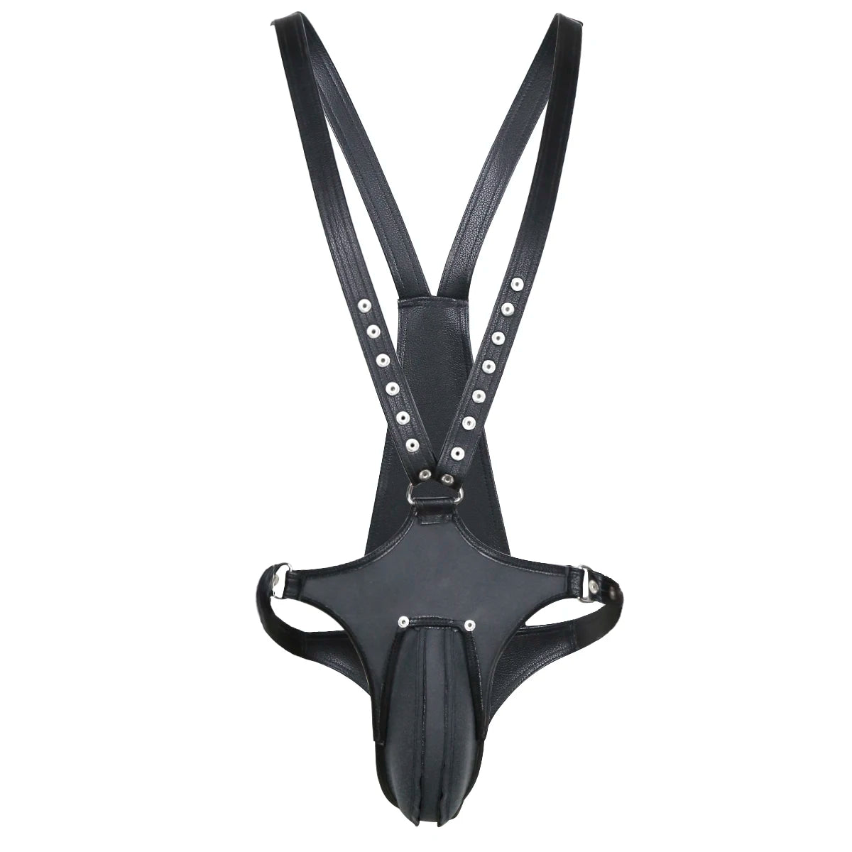 Erotic Underwear Thong PU Leather Male Chastity Panties Cock Penis Sleeve Ring Harness Straps BDSM Restraint  Belt for Men