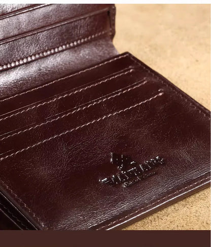 ManBang Classic Style Wallet Genuine Leather Men Wallets Short Male Purse Card Holder Wallet Men Fashion High Quality