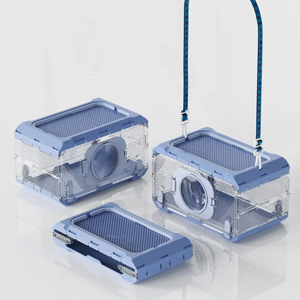 Folding Insect Observation Box Waterproof Wear Resistant Portable Hamster Cage Transparent Pet Observation Box