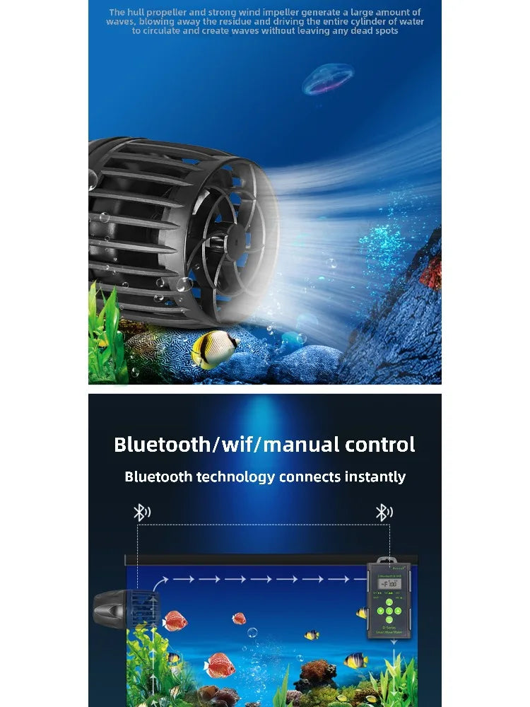 Jecod/Jebao New Cordless DMP-10M/20M-30/40M WiFi Bluetooth App Control Freshwater Saltwater Fish Tank Aquarium Wavemaker Pump