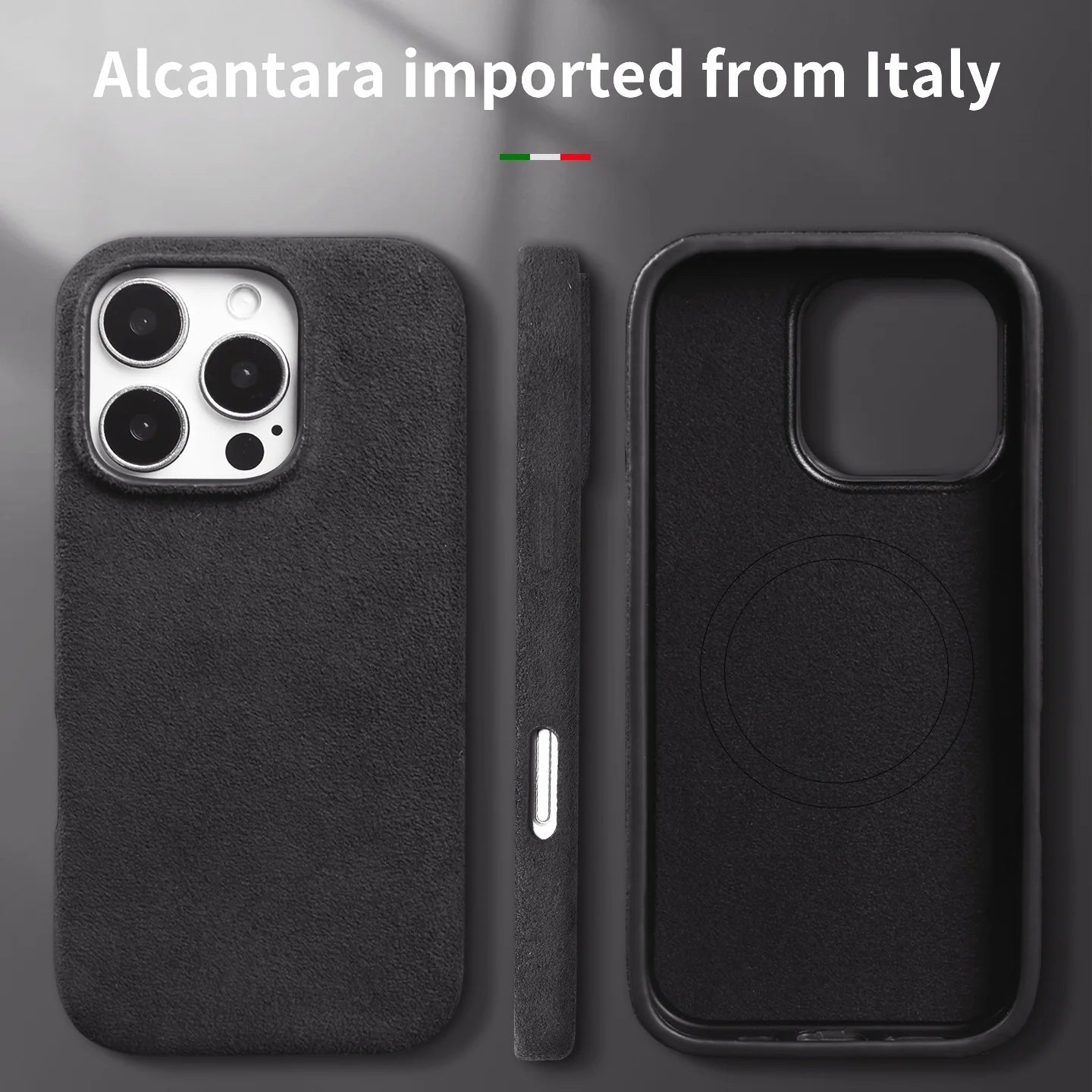 Full Coverage Magnetic Case For IPhone16 Pro 17 15 14 13 12 for ALCANTARA Magsafe Artificial Leather Supercar Suede Phone Cover