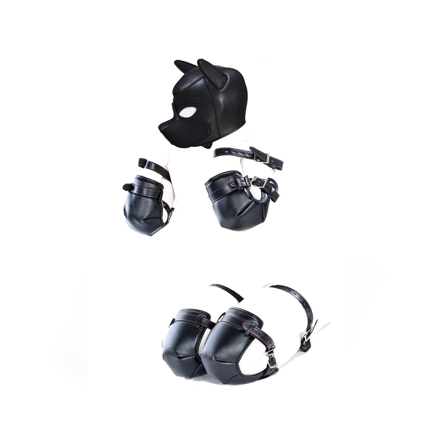 Leather Soft Padded Knee Elbow Pad Dog Paw Crawl Gloves Pup Toys Fetish BDSM Bondage Dog Slave Roleplay Sexy Costume Accessories