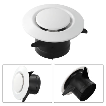 Exhaust Hood ABS Air Vent Extract Valve Grille Round Diffuser Ducting Ventilation Cover Air Volume Cooling Vent 75mm 100mm 125mm