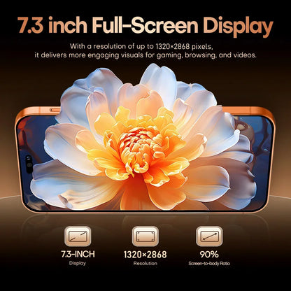 New Smartphone 5G Ai For 17 Pro Max 7.3HD 22G+2TB Mobile Phones Android Dual Sim 7800mAh Unlocked Cell Phone Global Version