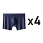 4PCS Men's Ice Silk Ultra-thin Seamless Shorts Sexy Lingerie Solid Breathable Boxers Briefs Men Underpants