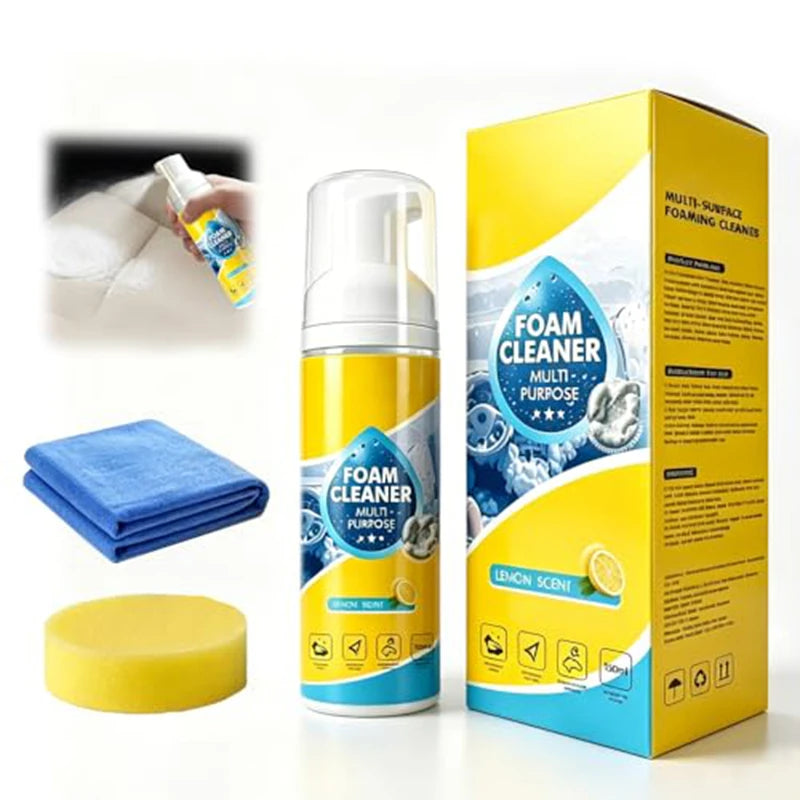 Multifunctional Car Foam Cleaner Powerful Stain Lemon Scent No Rinse Removal Car Leather Upholstery Interior Seat Cleaner NEW